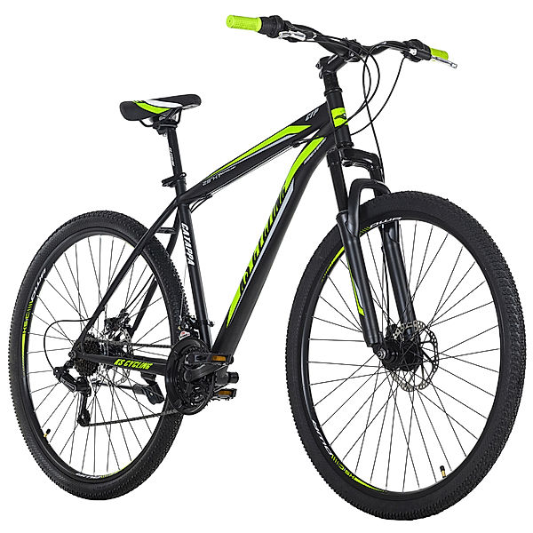KS Cycling Mountainbike Hardtail 29 Zoll Catappa schwarz-grün schwarz-grün (Größe: 46 cm)