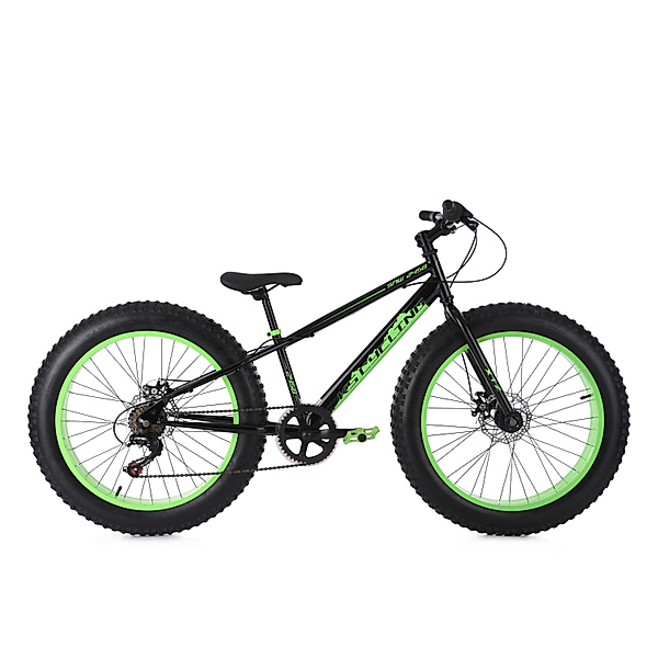 KS Cycling Mountainbike MTB 24 Zoll Fatbike SNW2458 (Farbe: schwarz-grün)