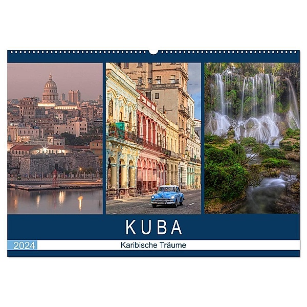 Kuba, karibische Träume (Wandkalender 2024 DIN A2 quer), CALVENDO Monatskalender, Joana Kruse