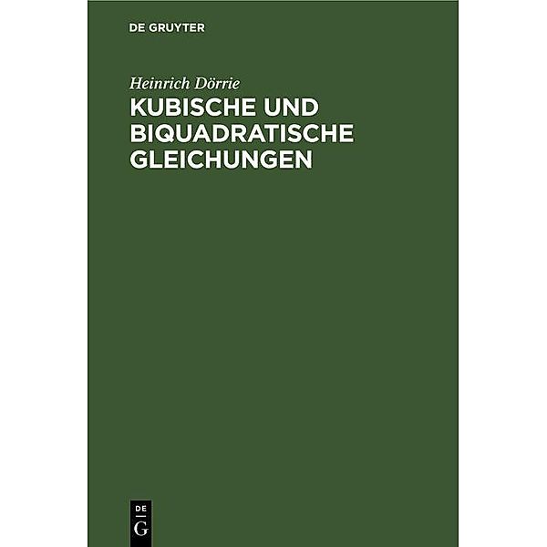 Kubische und biquadratische Gleichungen / Jahrbuch des Dokumentationsarchivs des österreichischen Widerstandes, Heinrich Dörrie