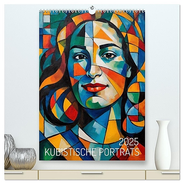 Kubistische Porträts (hochwertiger Premium Wandkalender 2025 DIN A2 hoch), Kunstdruck in Hochglanz, Calvendo, Werner Braun