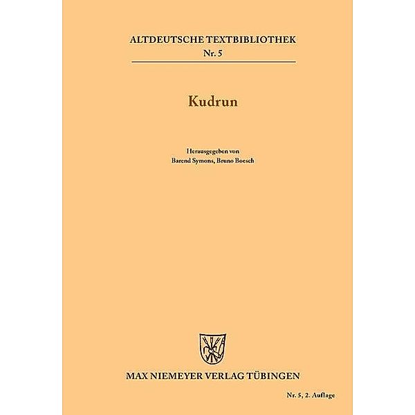 Kudrun / Altdeutsche Textbibliothek Bd.5