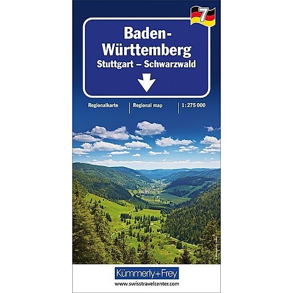 Kümmerly+Frey Karte Baden Württemberg - Stuttgart, Schwarzwald Regionalkarte