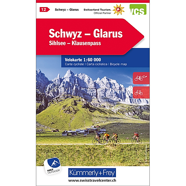Kümmerly+Frey Karte Glarus - Schwyz Velokarte