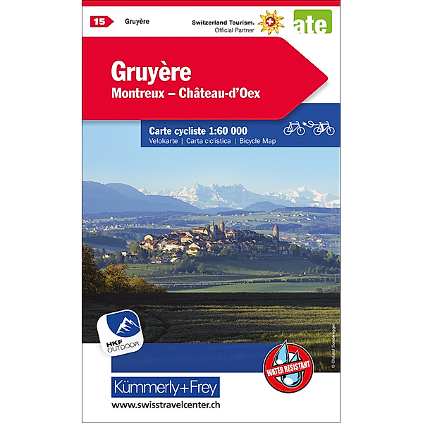 Kümmerly+Frey Karte Gruyère - Montreux - Château-d'Oex Velokarte