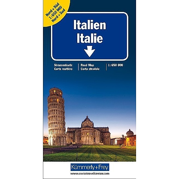 Kümmerly+Frey Karte Italien Nord + Süd Strassenkarte. Italie, Double carte. Italy, Double map. Italia, Carta doppia