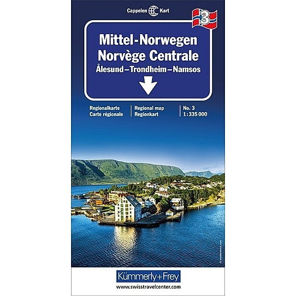 Kümmerly+Frey Karte Mittel-Norwegen Regionalkarte. Norvege Centrale / Central Norway / Midt-Norge