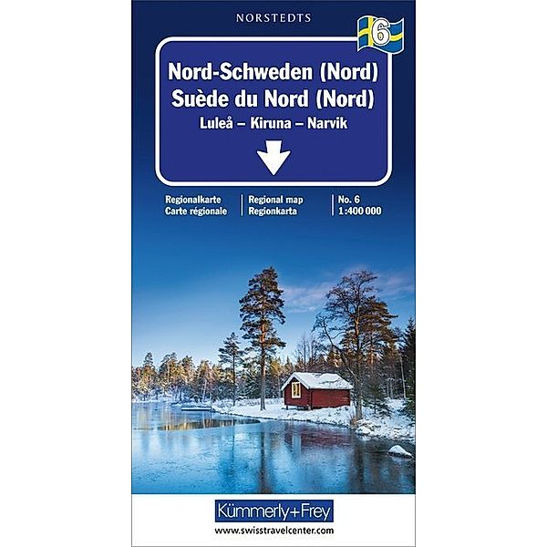 Kümmerly+Frey Karte Nord-Schweden (Nord) Regionalkarte. Suède du Nord (Nord) / Northern Sweden (North) / Norra Sverige (Nord)