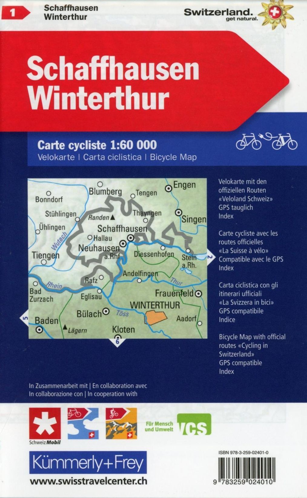 Kümmerly+Frey Karte Radwanderkarte Schweiz Schaffhausen, Winterthur  Velokarte Buch versandkostenfrei bei Weltbild.de bestellen