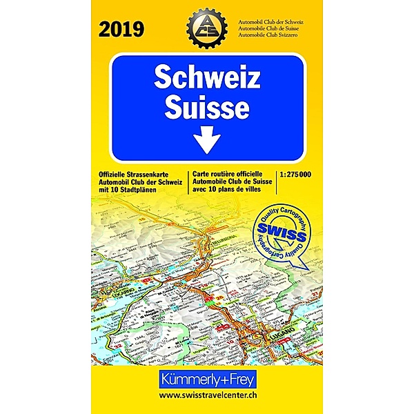Kümmerly+Frey Karte Schweiz ACS 2019 Strassenkarte