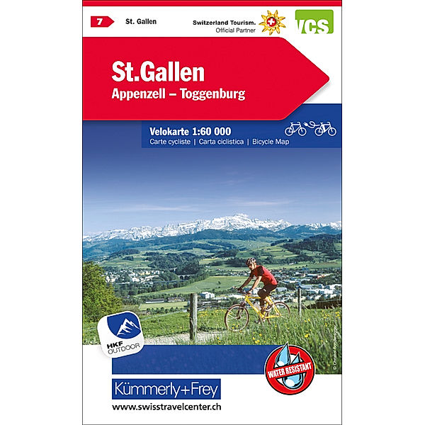 Kümmerly+Frey Karte St. Gallen, Appenzell, Toggenburg Velokarte