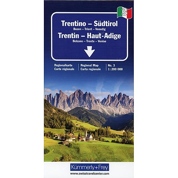 Kümmerly+Frey Karte Trentino - Südtirol Regionalkarte