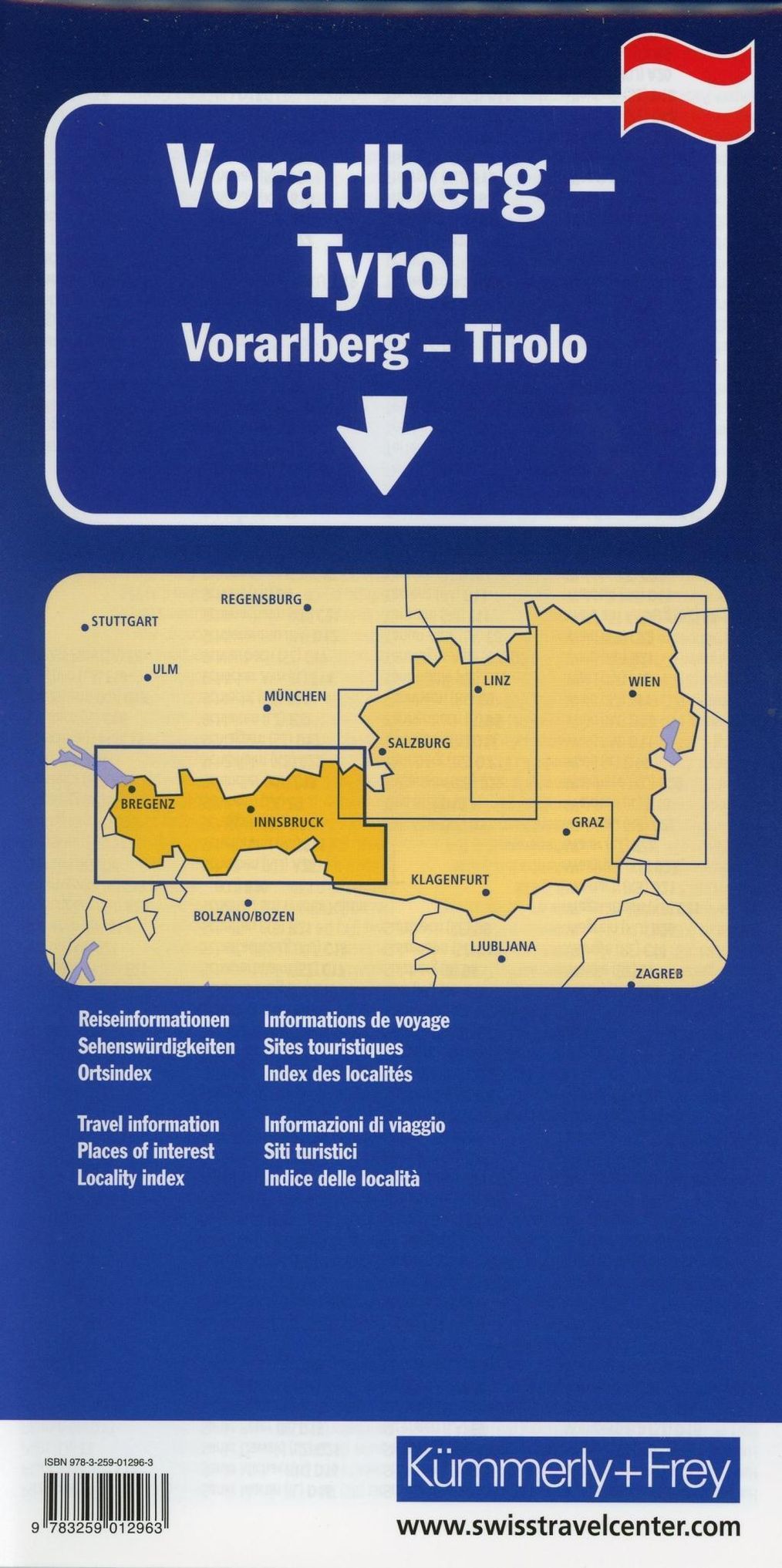 Kümmerly+Frey Karte Vorarlberg, Tirol Vorarlberg, Tyrol Vorarlberg