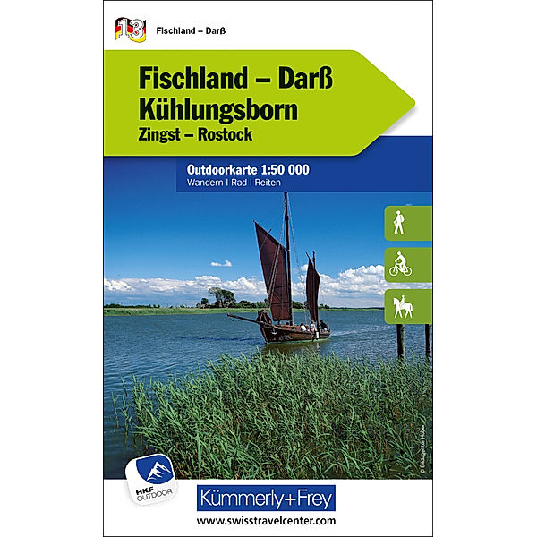 Kümmerly+Frey Outdoorkarte Deutschland 13 Fischland, Darss, Kühlungsborn 1:50.000