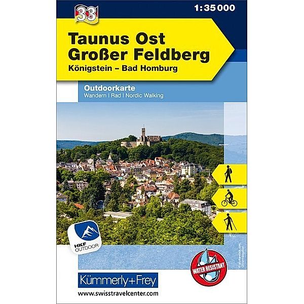 Kümmerly+Frey Outdoorkarte Deutschland 33 Taunus Ost, Grosser Feldberg 1:35.000