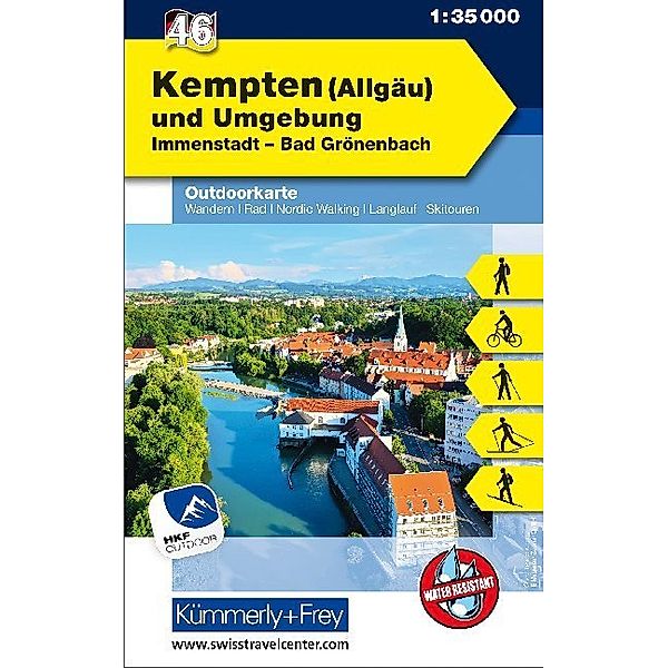 Kümmerly+Frey Outdoorkarte Kempten (Allgäu) und Umgebung, Immenstadt, Bad Grönenbach