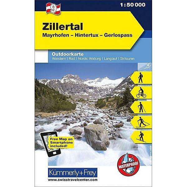 Kümmerly+Frey Outdoorkarte Österreich - Zillertal