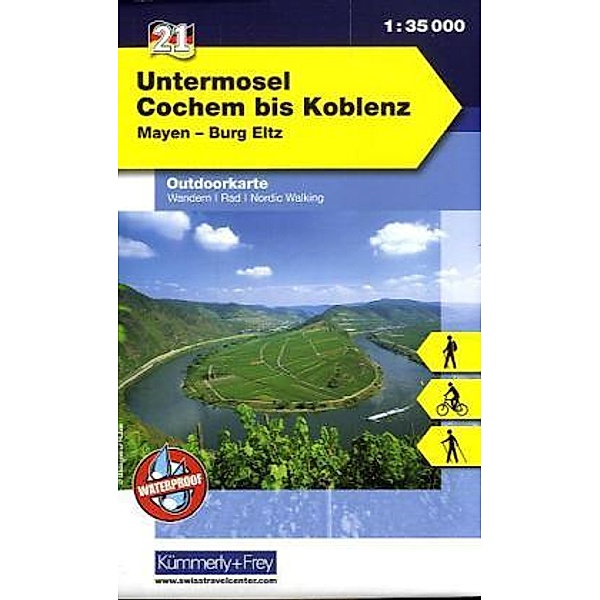 Kümmerly+Frey Outdoorkarte Untermosel, Cochem bis Koblenz