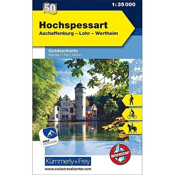 Kümmerly+Frey Outdoorkarten Deutschland / Hochspessart, Aschaffenburg, Lohr, Wertheim