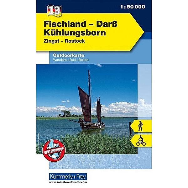 Kümmerly+Frey Outdoorkarten Deutschland / Fischland - Darss - Kühlungsborn Nr. 13 Outdoorkarte Deutschland 1:50 000