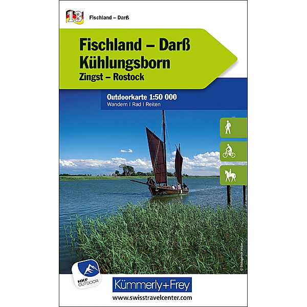 Kümmerly+Frey Outdoorkarten Deutschland / Fischland - Darss - Kühlungsborn Nr. 13 Outdoorkarte Deutschland 1:50 000
