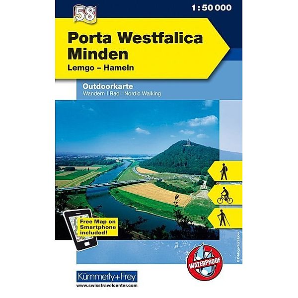 Kümmerly+Frey Outdoorkarten Deutschland / Porta Westfalica - Minden Nr. 58 Outdoorkarte Deutschland 1:50 000
