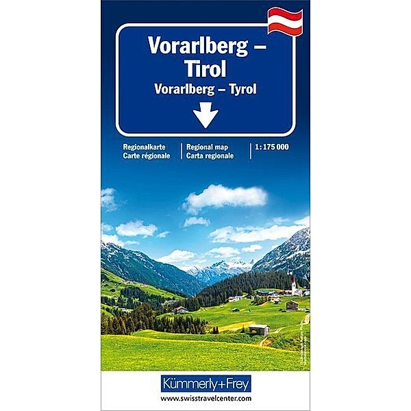 Kümmerly+Frey Regionalkarten / Kümmerly+Frey Karte Vorarlberg, Tirol / Vorarlberg, Tyrol / Vorarlberg, Tirolo Regionalkarte