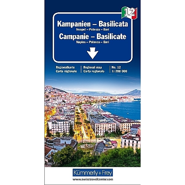 Kümmerly+Frey Reisekarten / Kümmerly+Frey Karte Kampanien - Basilicata / Campanie, Basilicate / Campania, Basilicata Regionalkarte