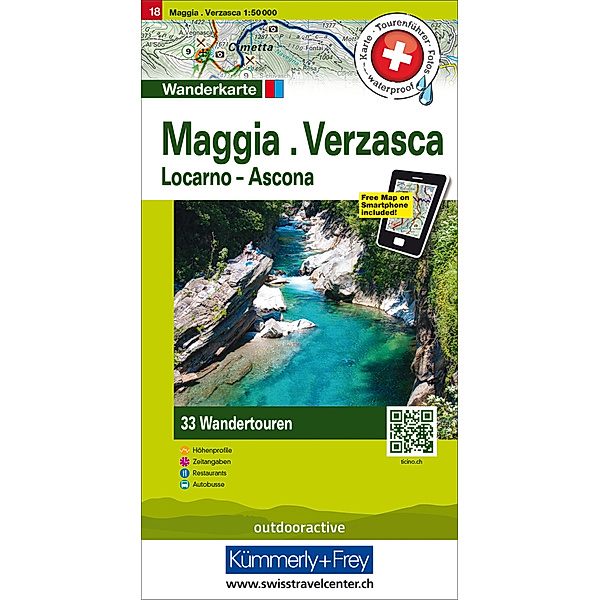Kümmerly+Frey Touren-Wanderkarten / Maggia Verzasca Locarno Ascona Nr. 18 Touren-Wanderkarte 1:50 000