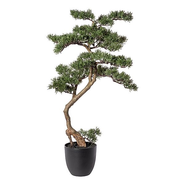 Künstliche Bonsai Zeder im Kunststofftopf, 90 cm