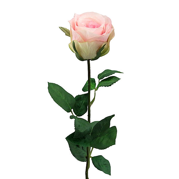 Künstliche Gartenrose, Langstiel mit 6 Blüten, 69 cm (Farbe: rosa)