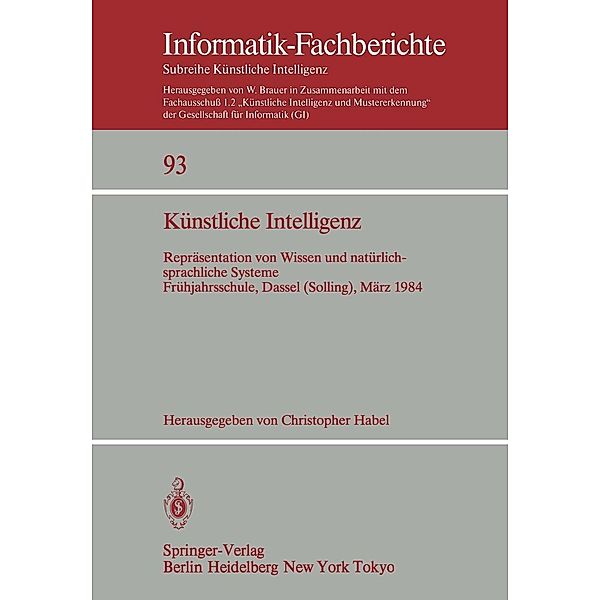 Künstliche Intelligenz / Informatik-Fachberichte Bd.93