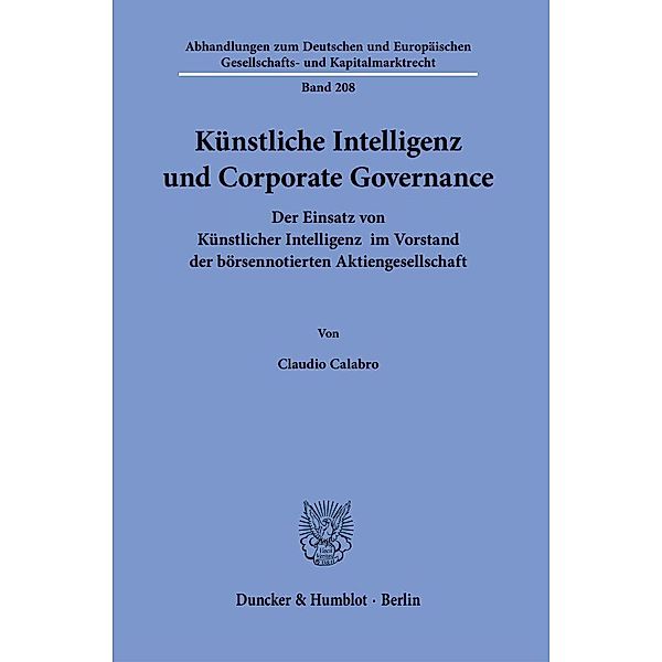 Künstliche Intelligenz und Corporate Governance., Claudio Calabro