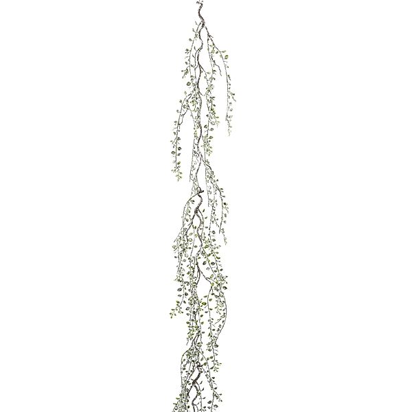 Künstliche Miniblatt-Girlande gefrostet, 182 cm lang