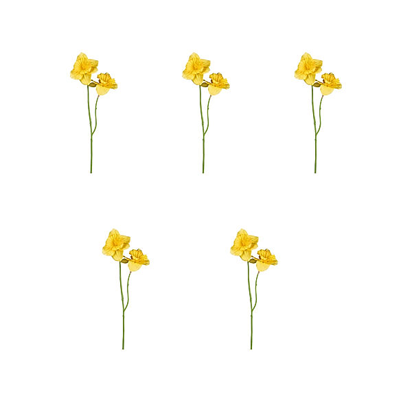 Künstliche Narzissen, 5er-Set, 56 cm (Farbe: gelb)