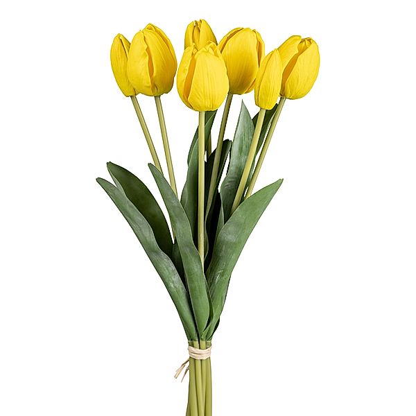 Künstliche Tulpen im 7er-Bund, 48 cm (Farbe: gelb)