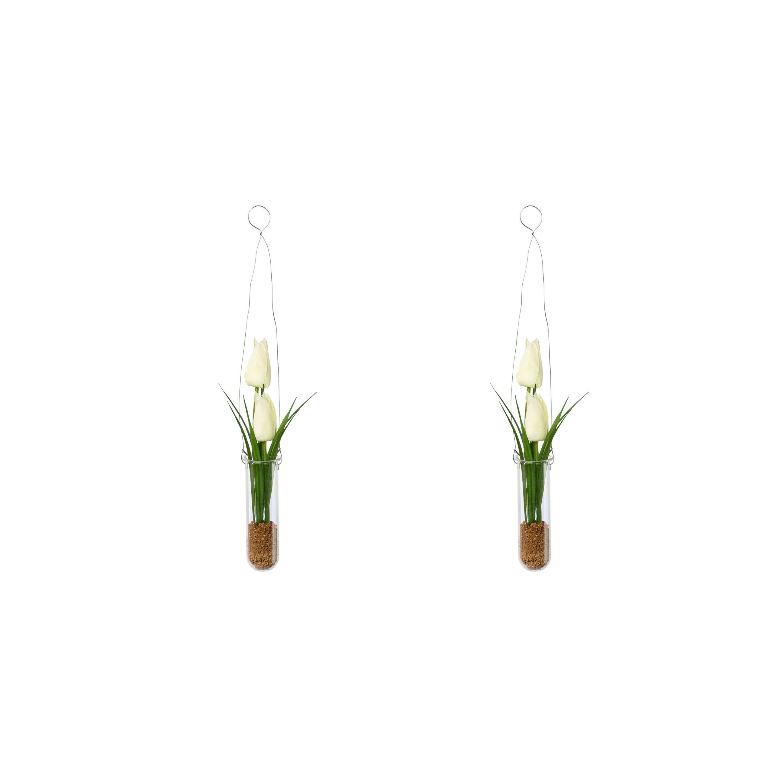 Künstliche Tulpen in Hängevase, 2er-Set Farbe: weiß | Weltbild.de