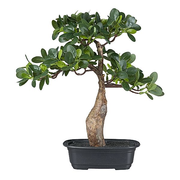 Künstlicher Bonsai Ficus, 35 cm, grün