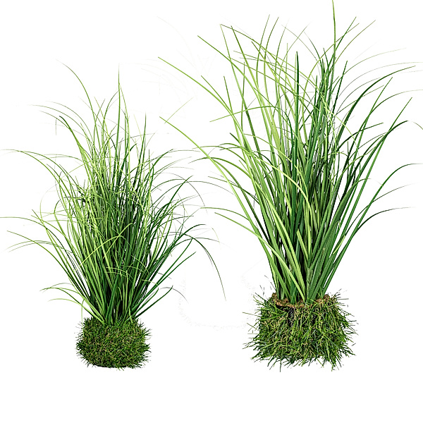 Künstlicher Grasbusch im Grasballen, 27 und 50 cm im 2er-Set