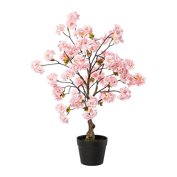 Künstlicher Kirschblütenbaum im Topf, 70 cm hoch (Farbe: rosa)