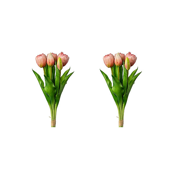 Künstlicher Tulpenbund, 2er-Set, 32 cm (Farbe: rosa)