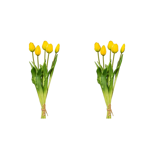 Künstlicher Tulpenbund, 2er-Set, 45 cm (Farbe: gelb)