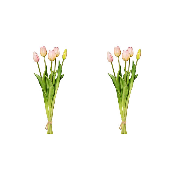 Künstlicher Tulpenbund, 2er-Set, 45 cm (Farbe: rosa)