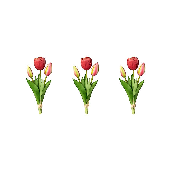 Künstlicher Tulpenbund, 3er-Set, 20,5 cm (Farbe: pink)