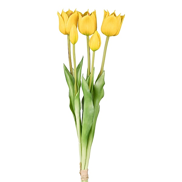 Künstlicher Tulpenbund, 47 cm (Farbe: gelb)