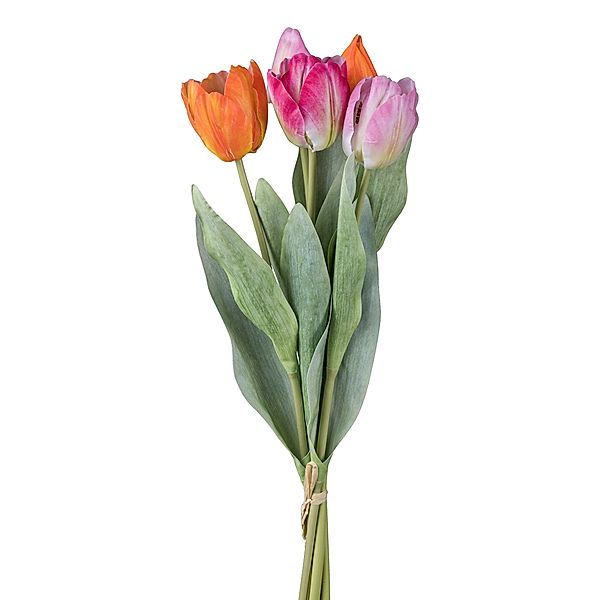 Künstlicher Tulpenbund, 49 cm (Farbe: orange-mix)