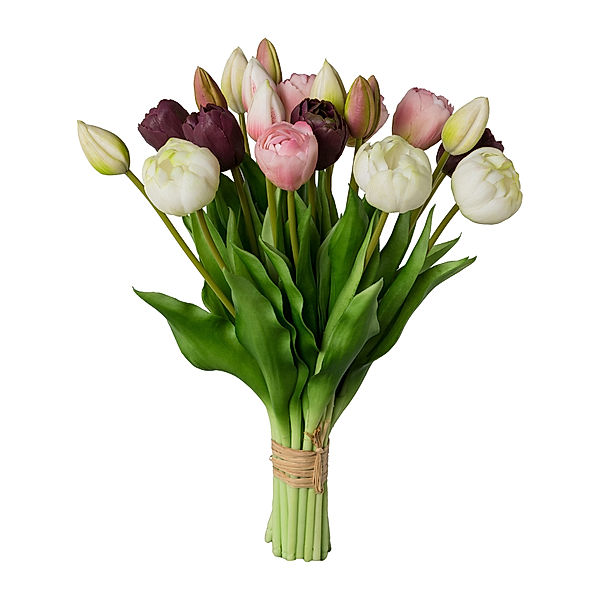 Künstlicher Tulpenstrauss, 39 cm (Farbe: rosa-mix)