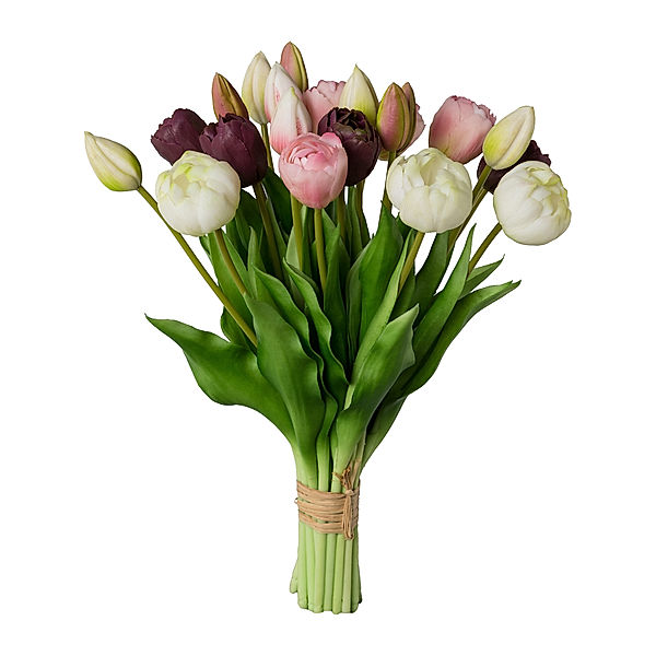Künstlicher Tulpenstrauß, 39 cm (Farbe: rosa-mix)