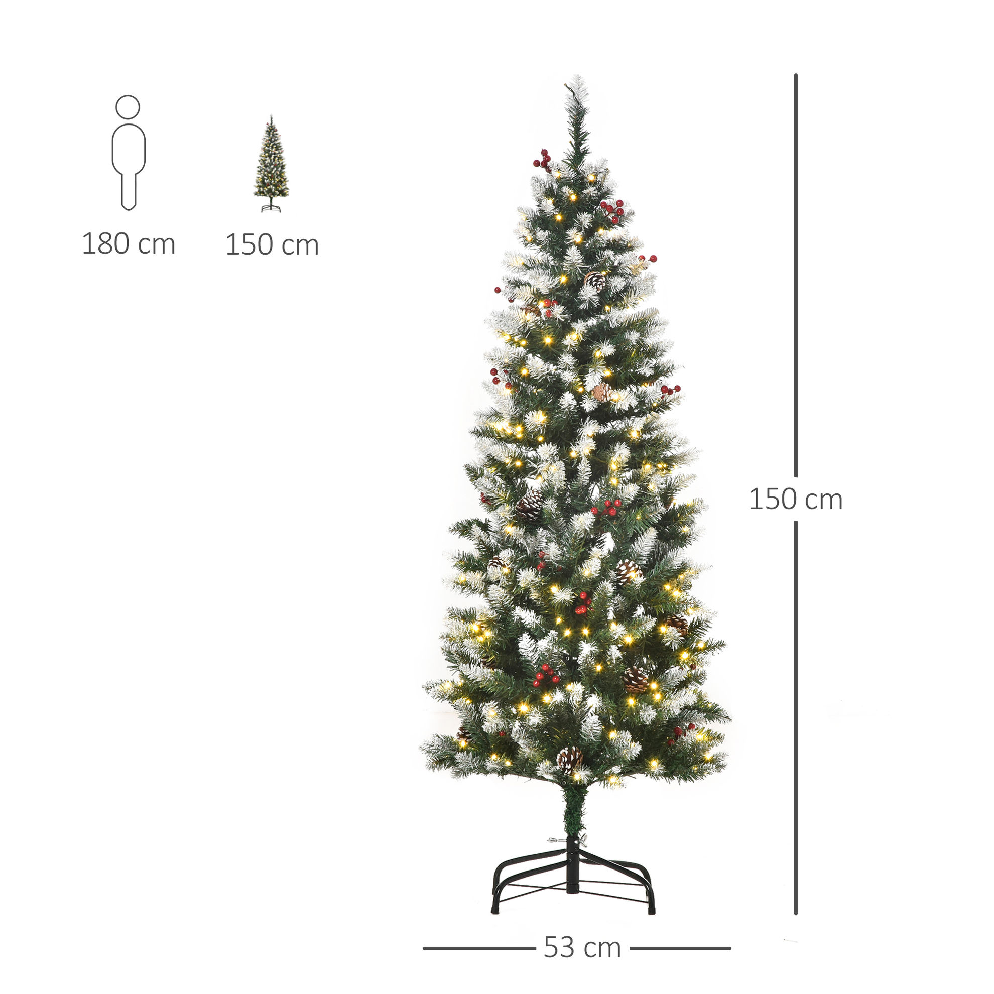Künstlicher Weihnachtsbaum mit Beleuchtung, Schmuck und künstlichen Schnee  | Weltbild.de