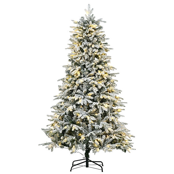 Künstlicher Weihnachtsbaum mit Kunstschnee und 888 Zweigen weiß (Farbe: weiß)